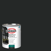 Glidden Grab-N-Go Barn & Fence Wood Exterior Paint Flat, Black, 1 Gallon
