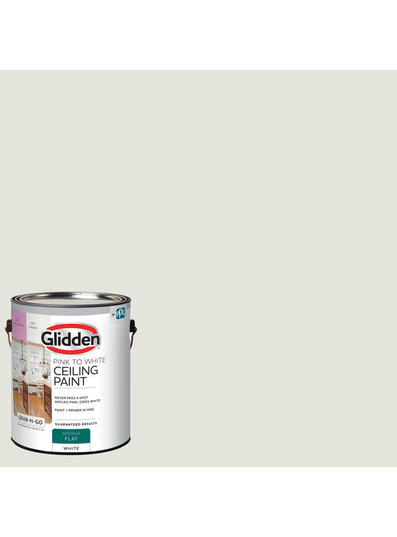 Glidden Grab-N-Go Interior Ceiling Paint Flat, Pink to White, 1 Gallon