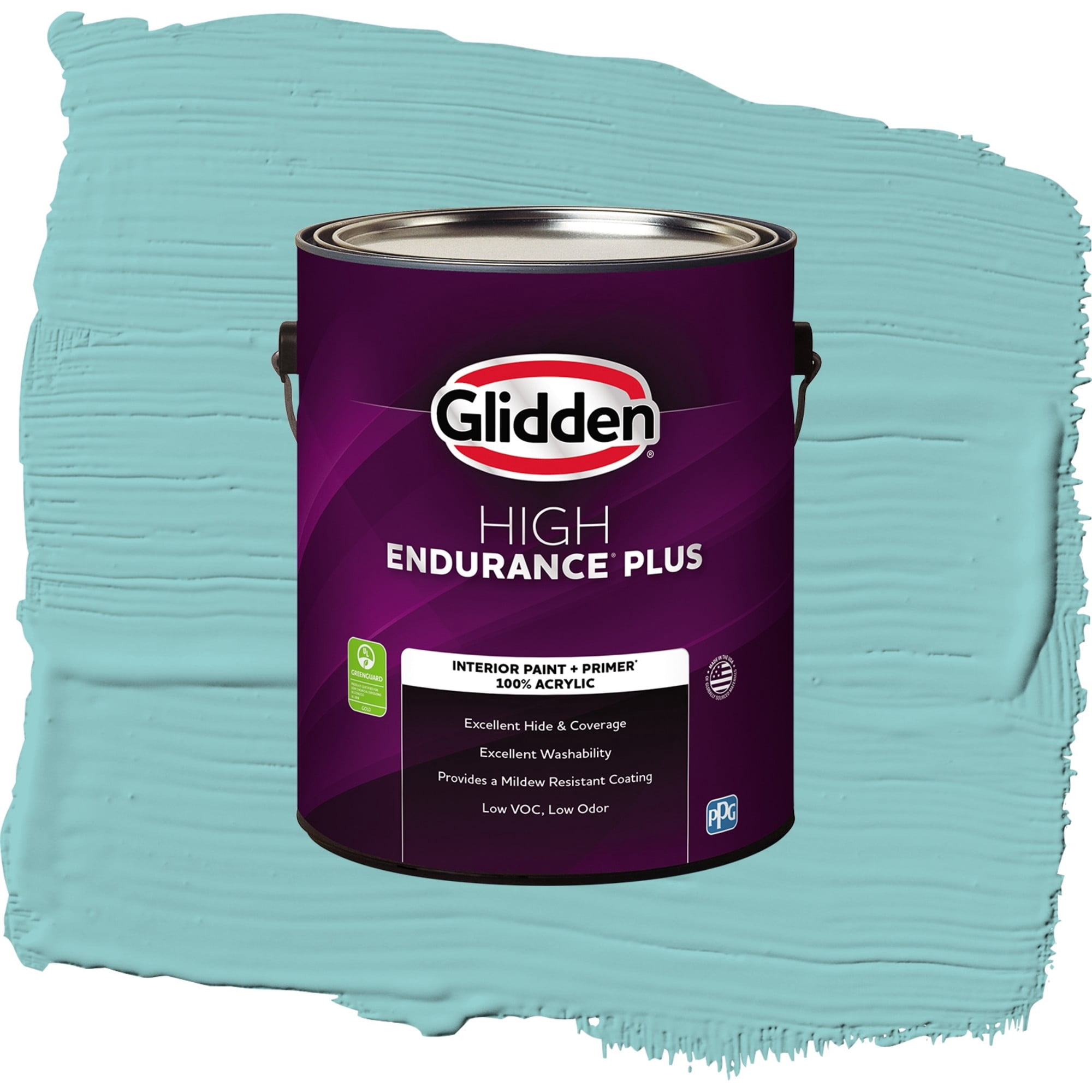 Glidden High Endurance Plus Aqua Fiesta Semi Gloss Interior Paint and Primer, 1 Gallon