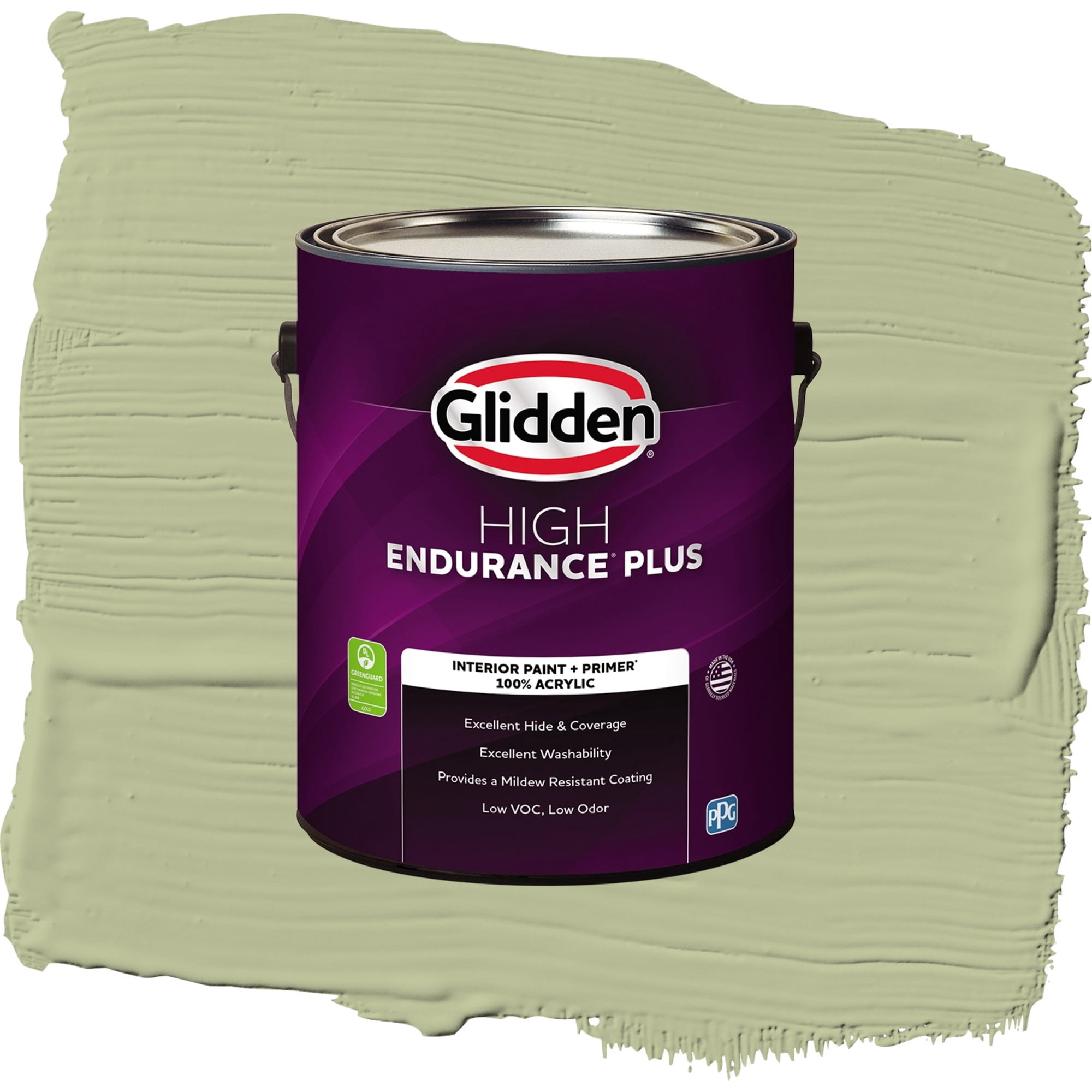 Glidden HEP Bahia Grass / Green, Semi-Gloss Interior Paint with Primer, 1 Gallon