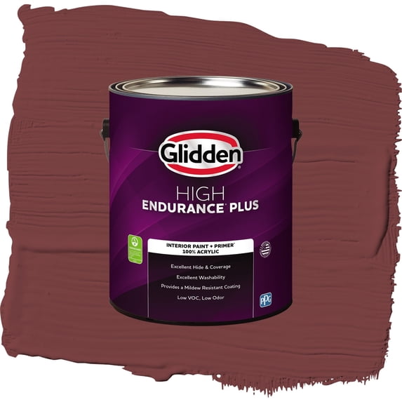Glidden HEP Bordeaux / Red, Semi-Gloss Interior Paint with Primer, 1 Gallon