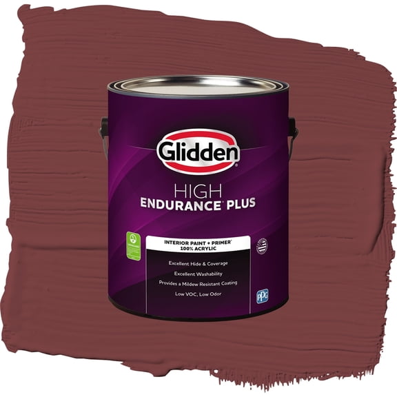 Glidden HEP Bordeaux / Red, Semi-Gloss Interior Paint with Primer, 1 Gallon