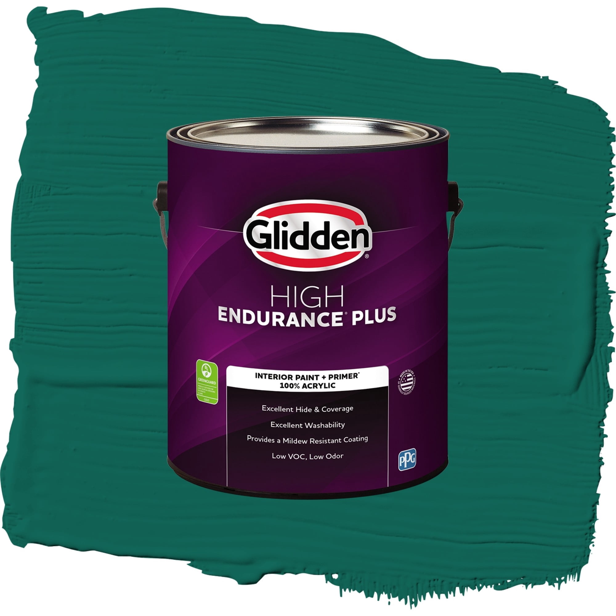 Glidden High Endurance Plus Deep Veridian Semi Gloss Interior Paint and Primer, 1 Gallon