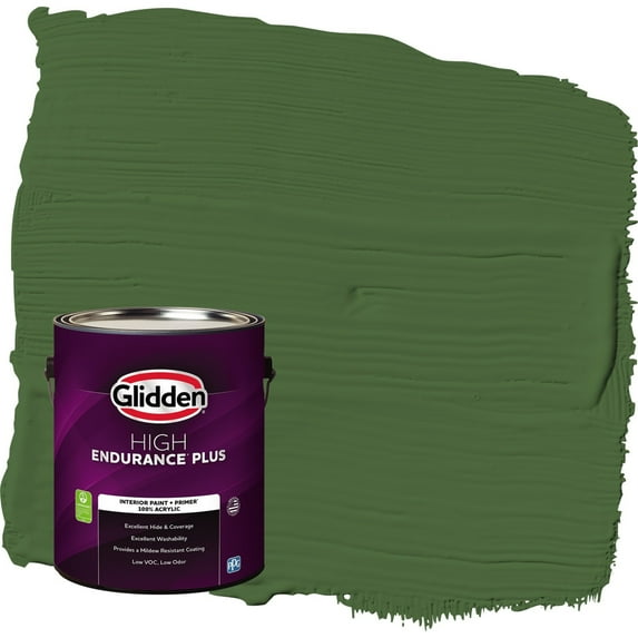 Glidden HEP Mountain Forest / Green Semi-Gloss Interior Paint with Primer, 1 Gallon