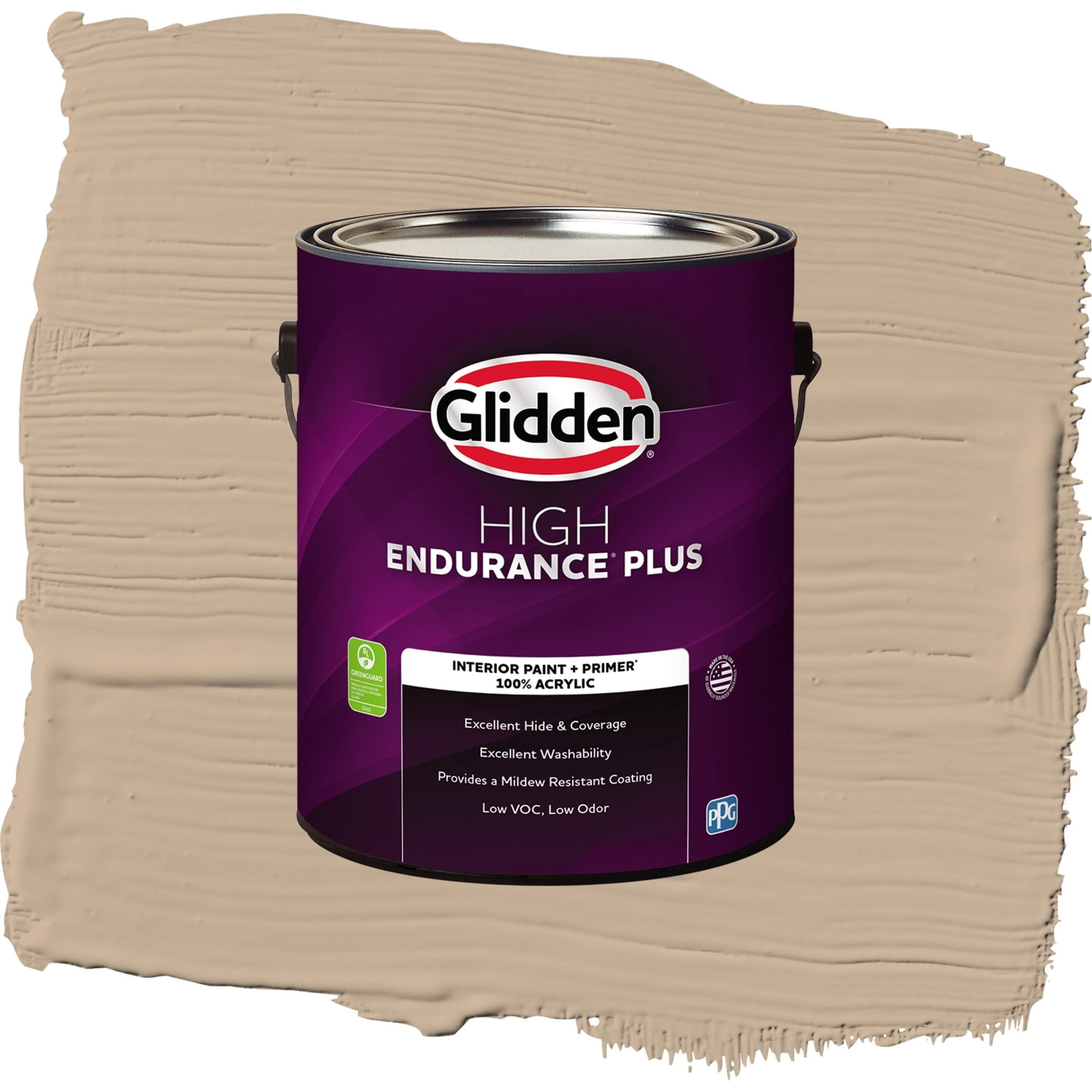 Glidden HEP Persuasion / Beige, Semi-Gloss Interior Paint with Primer, 1 Gallon