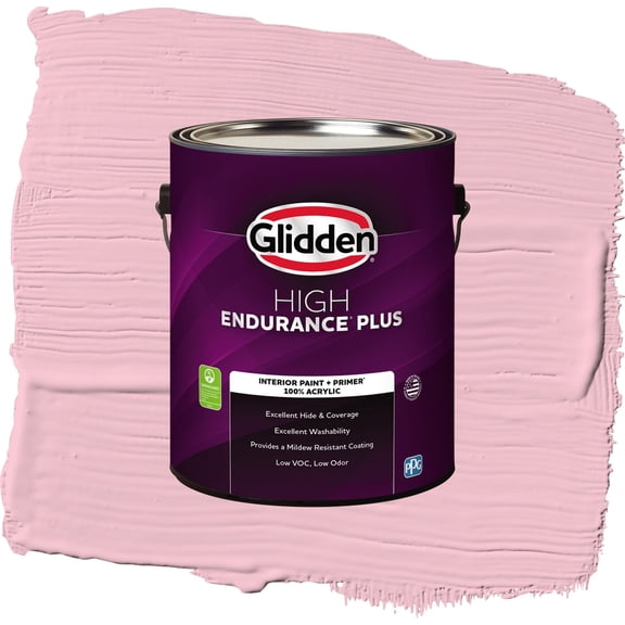 Glidden HEP Rose Melody / Pink, Semi-Gloss Interior Paint with Primer, 1 Gallon