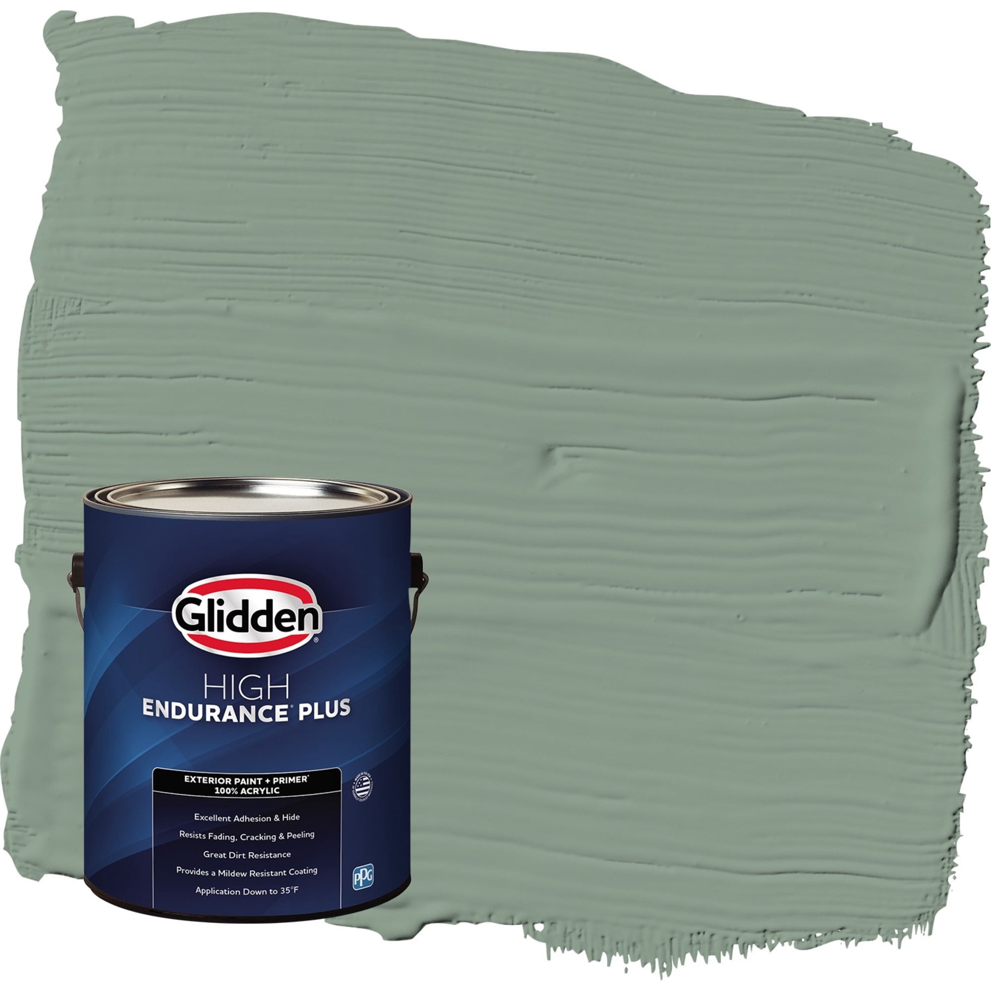 Glidden HEP Birch Forest / Green Semi-Gloss Exterior Paint with Primer, 1 Gallon