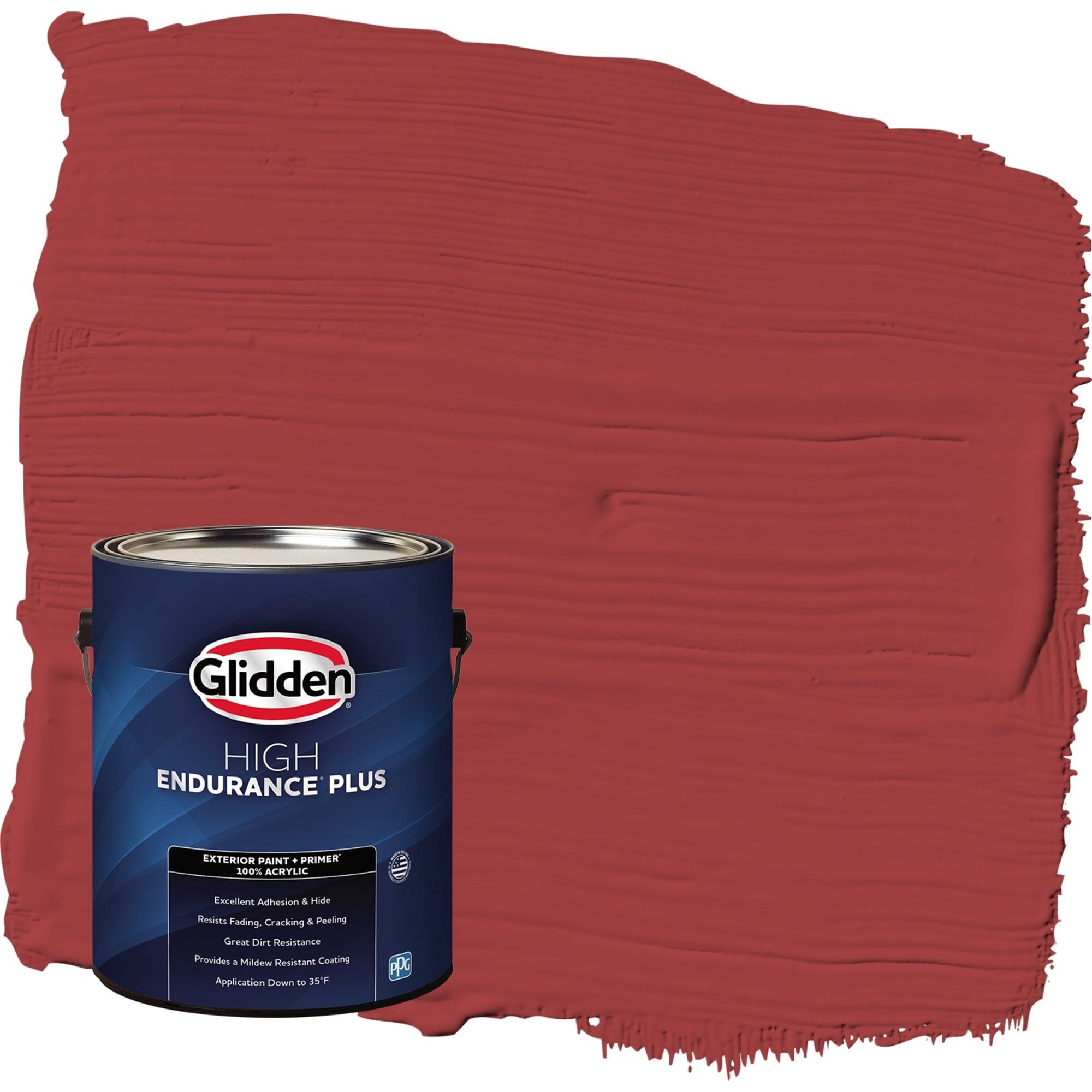 Glidden HEP Blaze / Red Semi-Gloss Exterior Paint with Primer, 1 Gallon