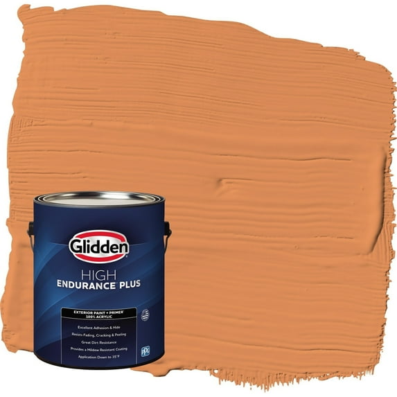 Glidden HEP Carrot Cake / Orange Semi-Gloss Exterior Paint with Primer, 1 Gallon