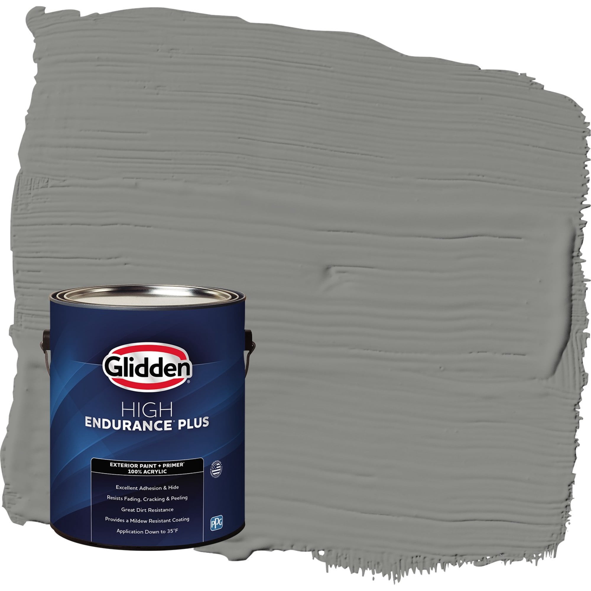 Glidden HEP Downpour / Grey Semi-Gloss Exterior Paint with Primer, 1 Gallon