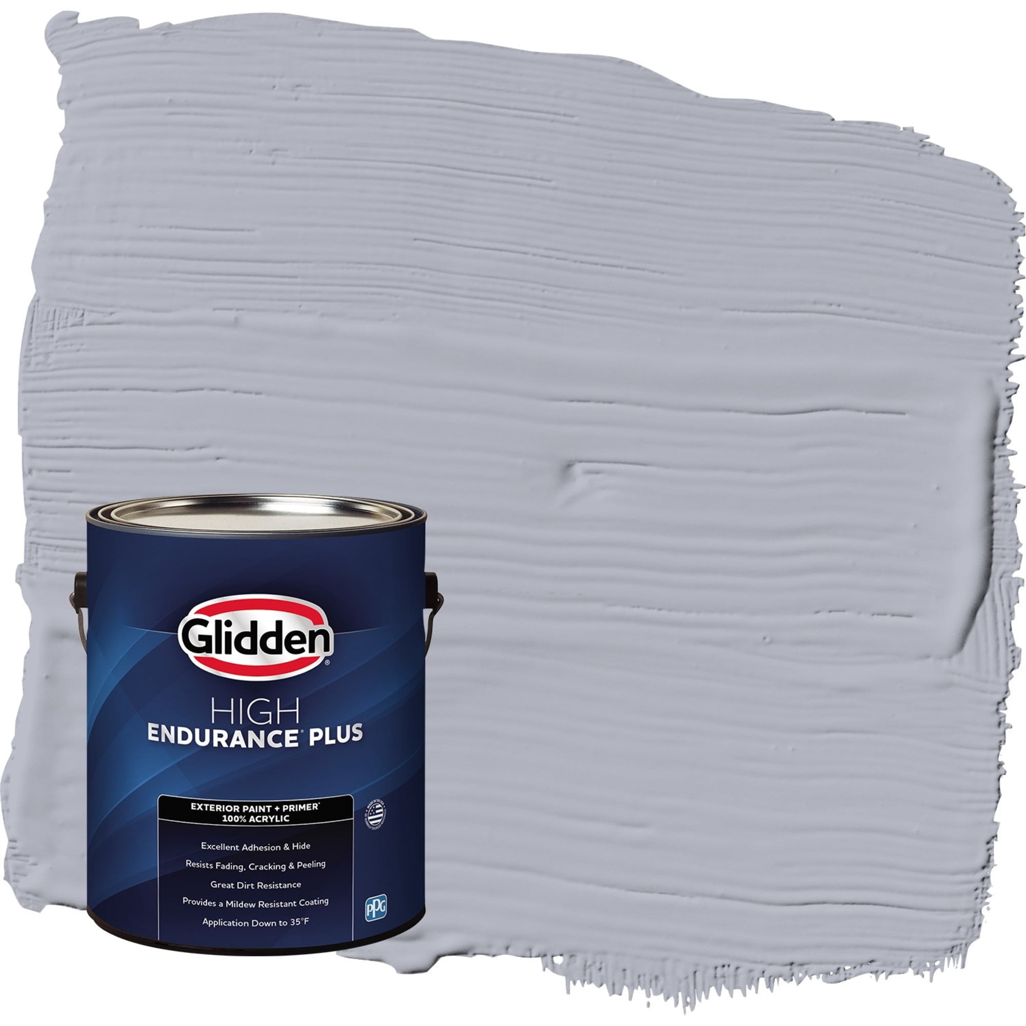 Glidden HEP Glistening Gray / Grey Semi-Gloss Exterior Paint with Primer, 1 Gallon