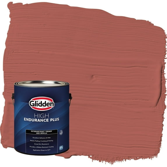 Glidden HEP Pizza Pie / Red Semi-Gloss Exterior Paint with Primer, 1 Gallon
