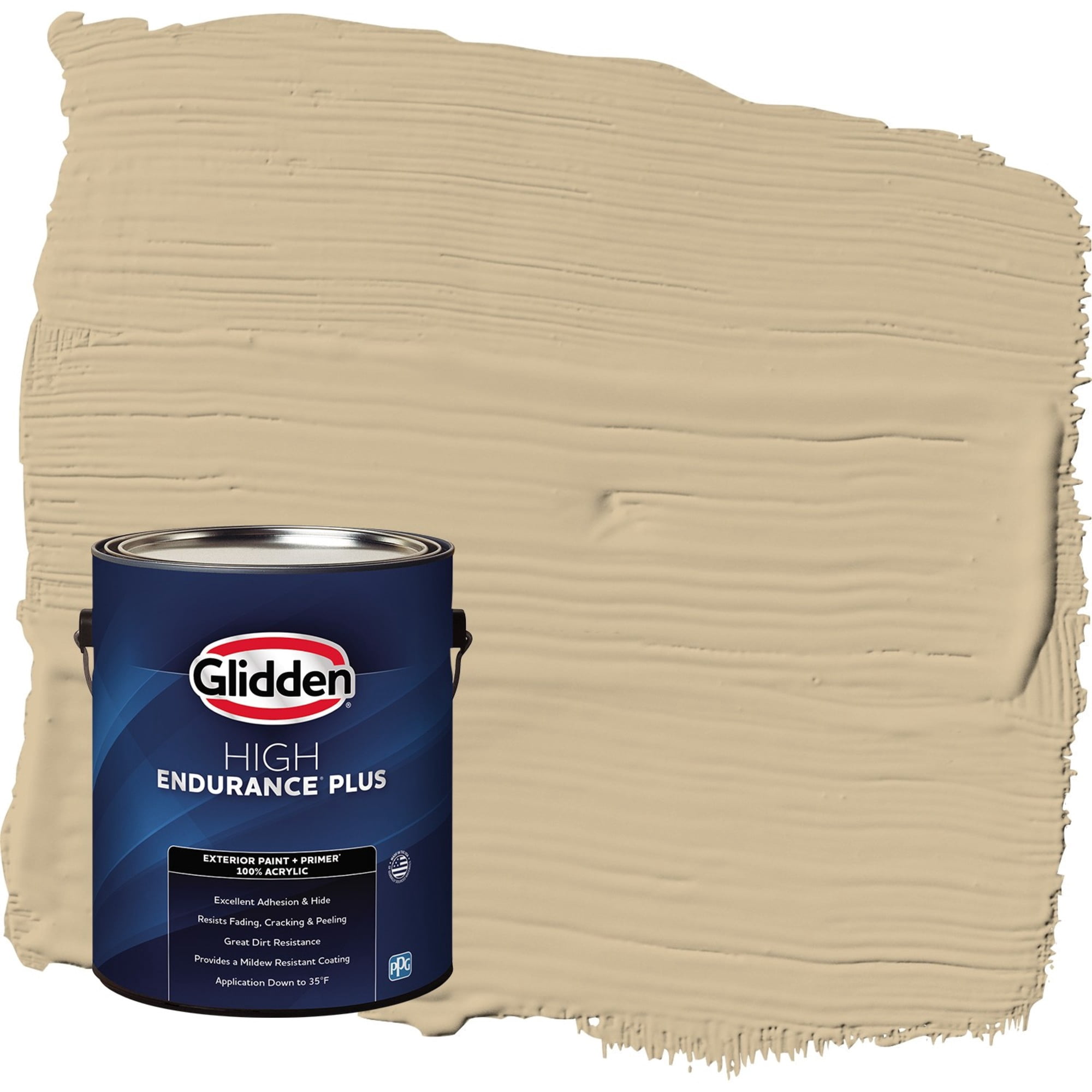 Glidden HEP Spiced Vinegar / Beige Semi-Gloss Exterior Paint with Primer, 1 Gallon
