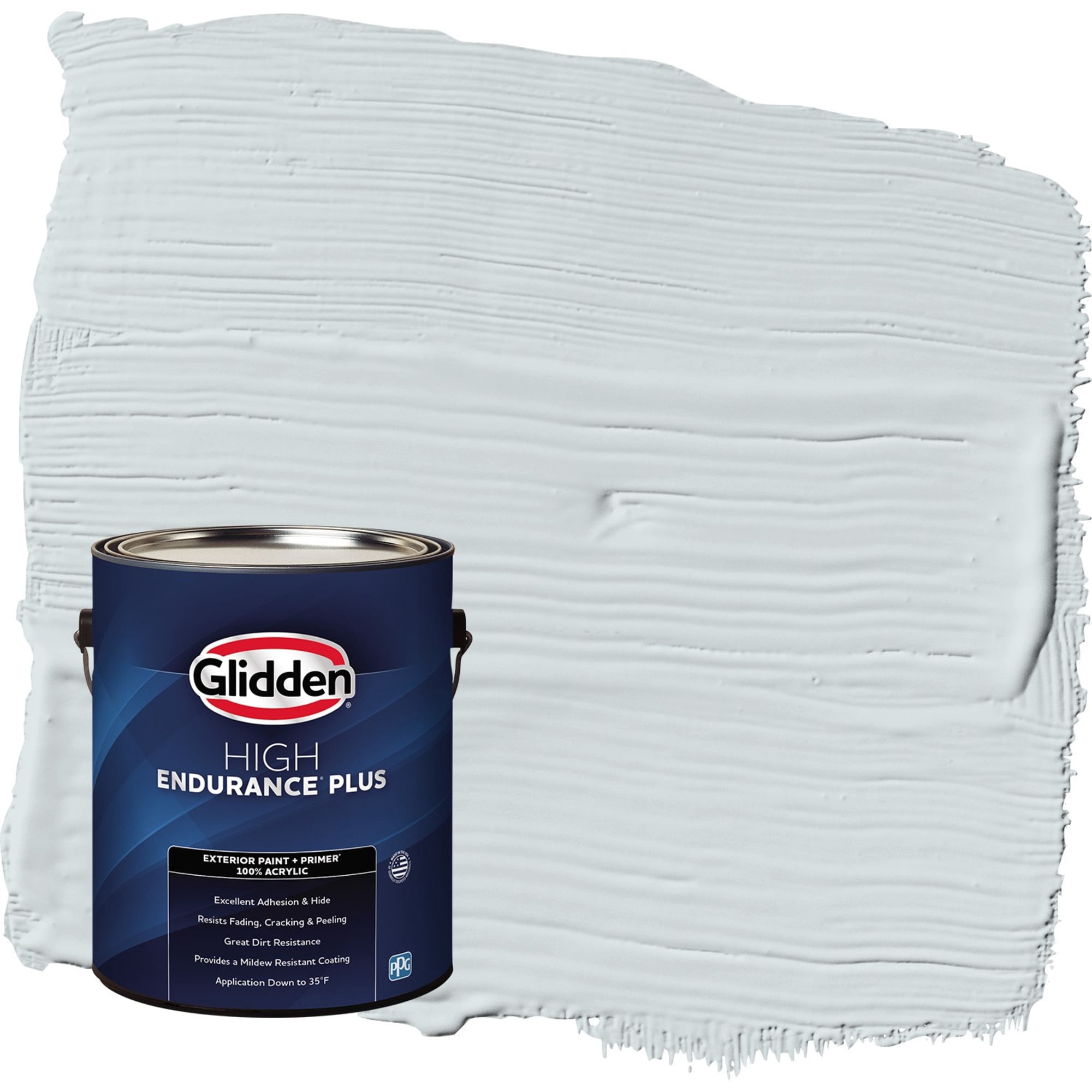 Glidden HEP Tinsel / Gray Semi-Gloss Exterior Paint with Primer, 1 Gallon