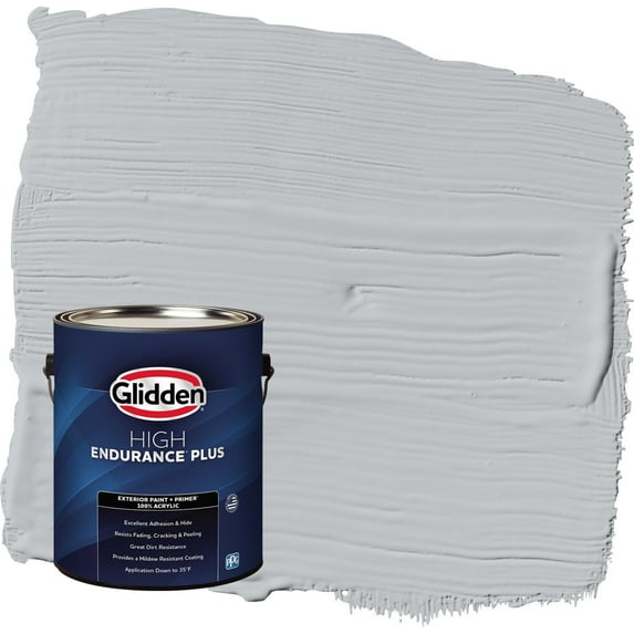 Glidden HEP Train / Gray Semi-Gloss Exterior Paint with Primer, 1 Gallon