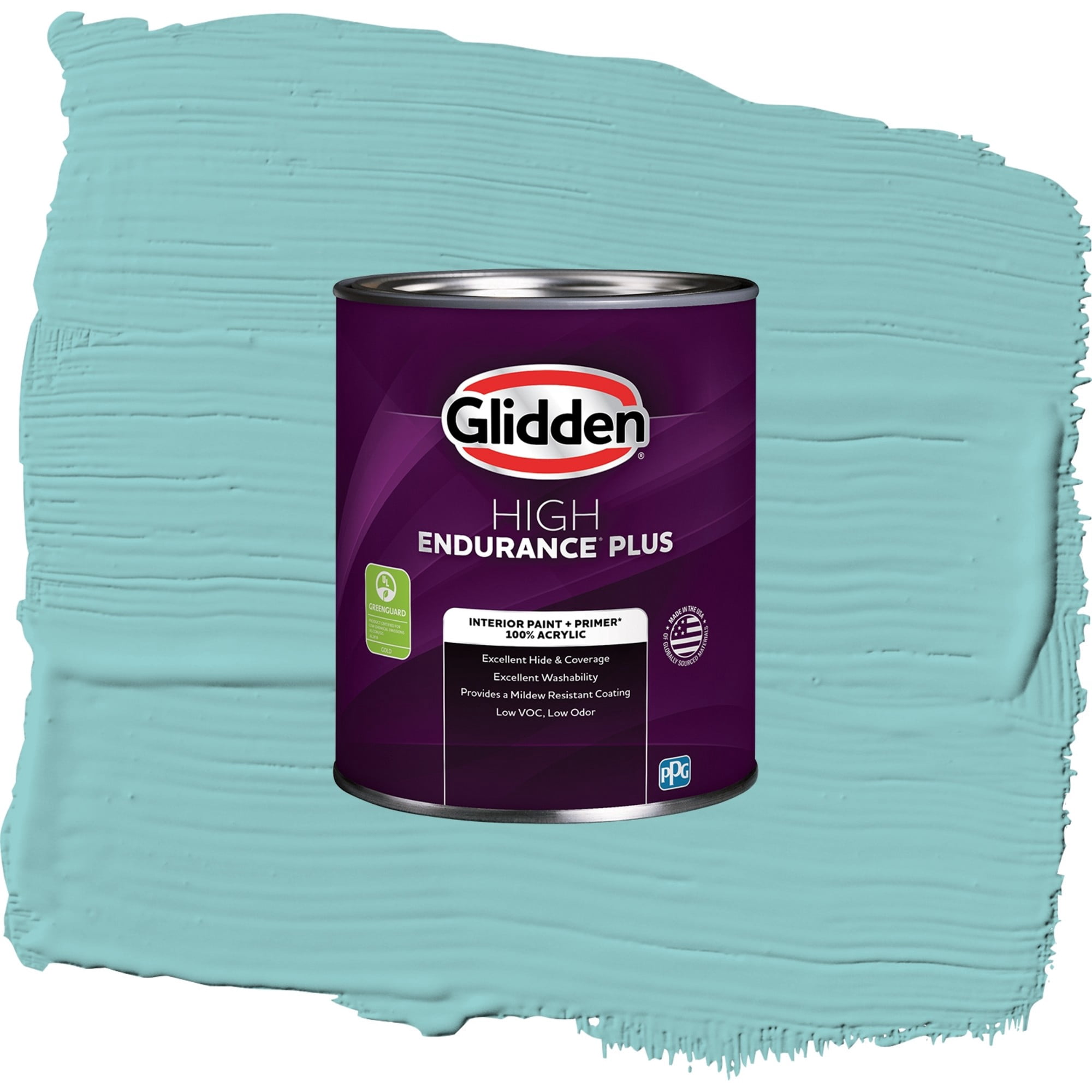 Glidden High Endurance Plus Aqua Fiesta Semi Gloss Interior Paint and Primer, 1 Quart