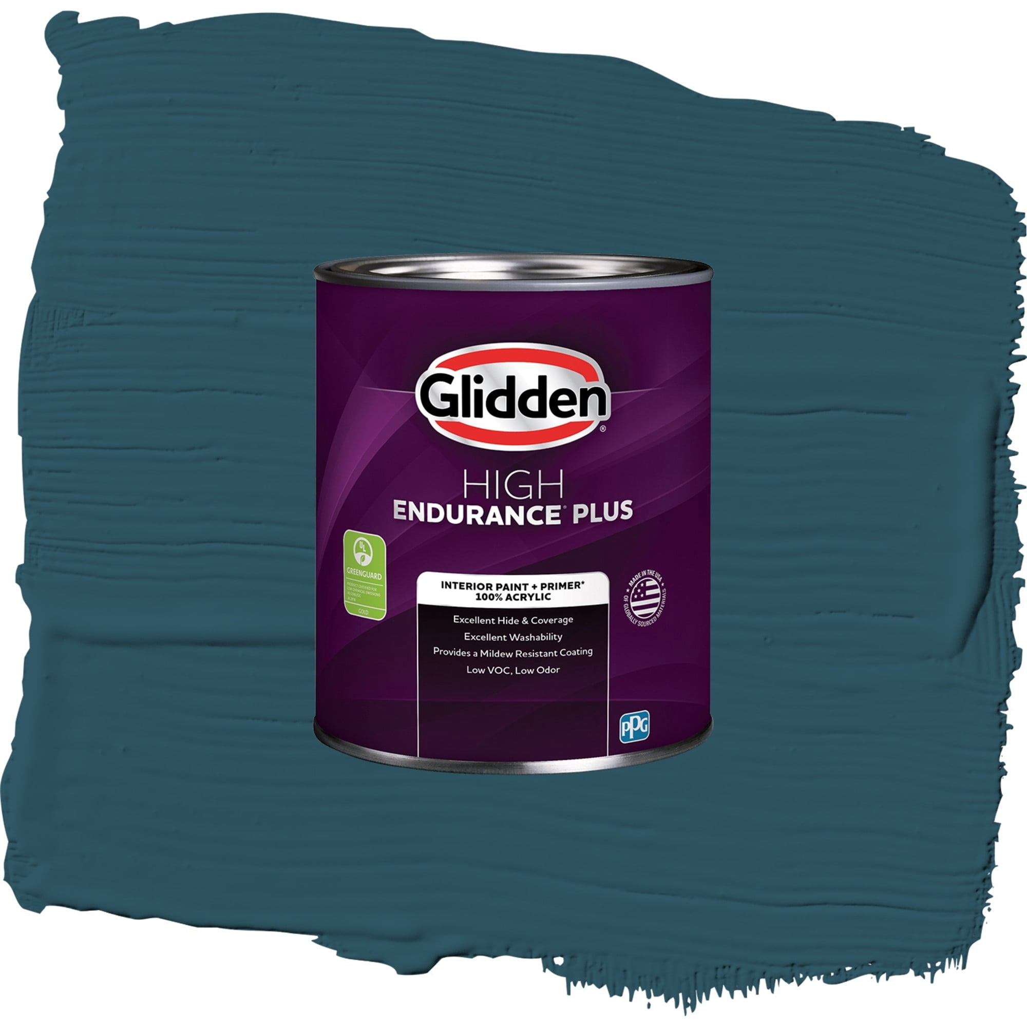 Glidden HEP Blue Bayberry / Green, Semi-Gloss Interior Paint with Primer, 1 Quart