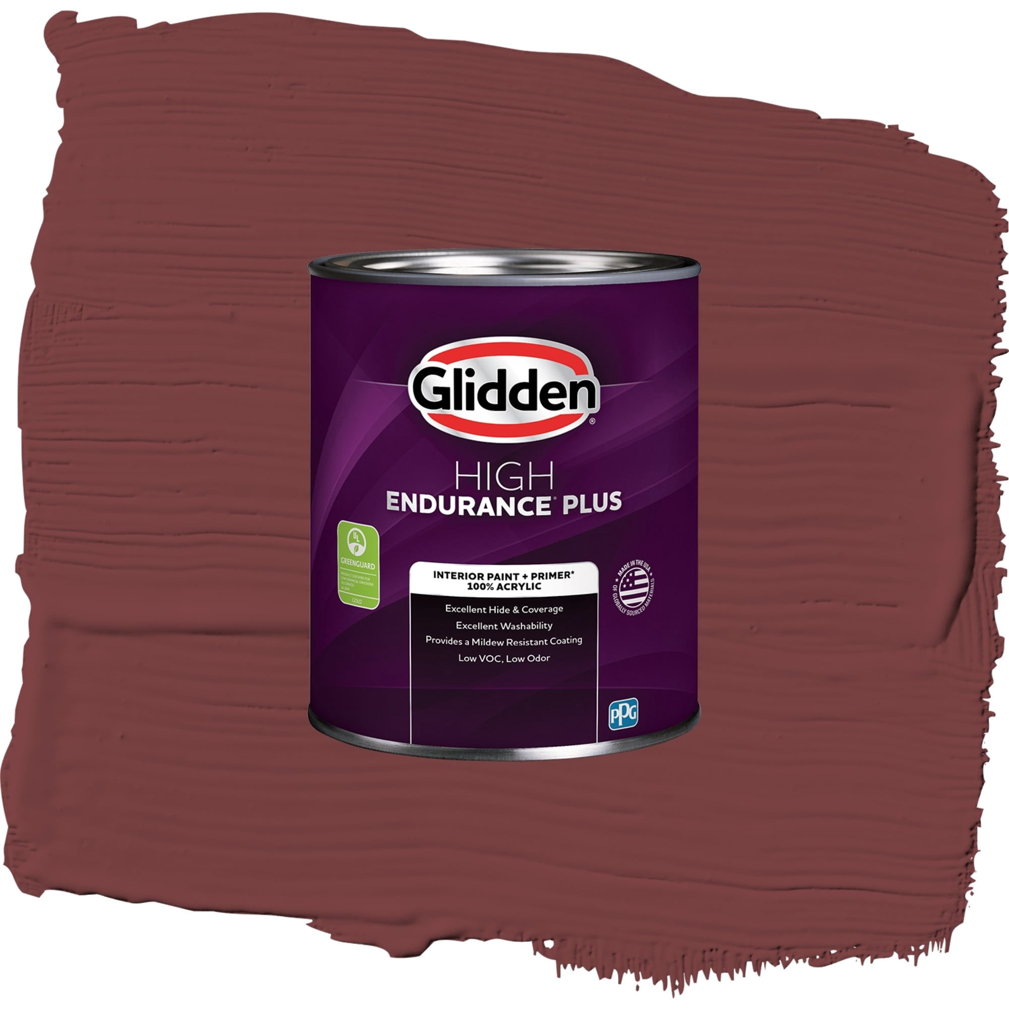 Glidden HEP Bordeaux / Red, Semi-Gloss Interior Paint with Primer, 1 Quart