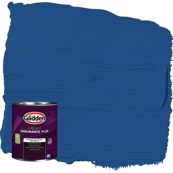 Glidden HEP Brilliant Blue / Blue Semi-Gloss Interior Paint with Primer, 1 Quart