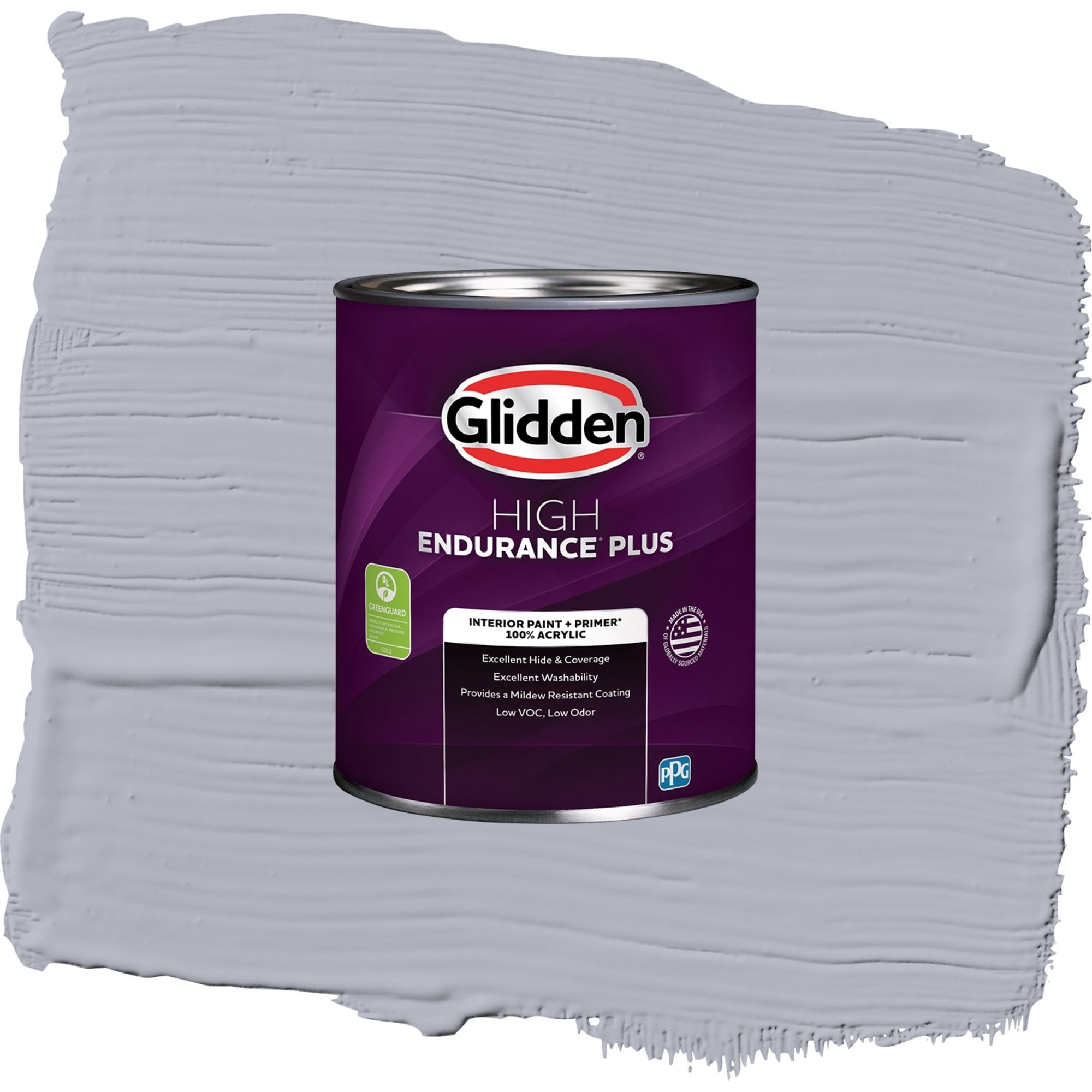 Glidden HEP Glistening Gray / Grey, Semi-Gloss Interior Paint with Primer, 1 Quart