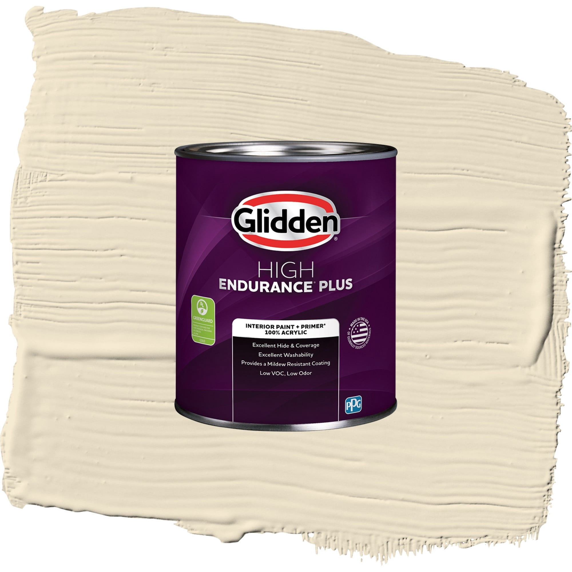 Glidden HEP Heavy Cream / Beige, Semi-Gloss Interior Paint with Primer, 1 Quart