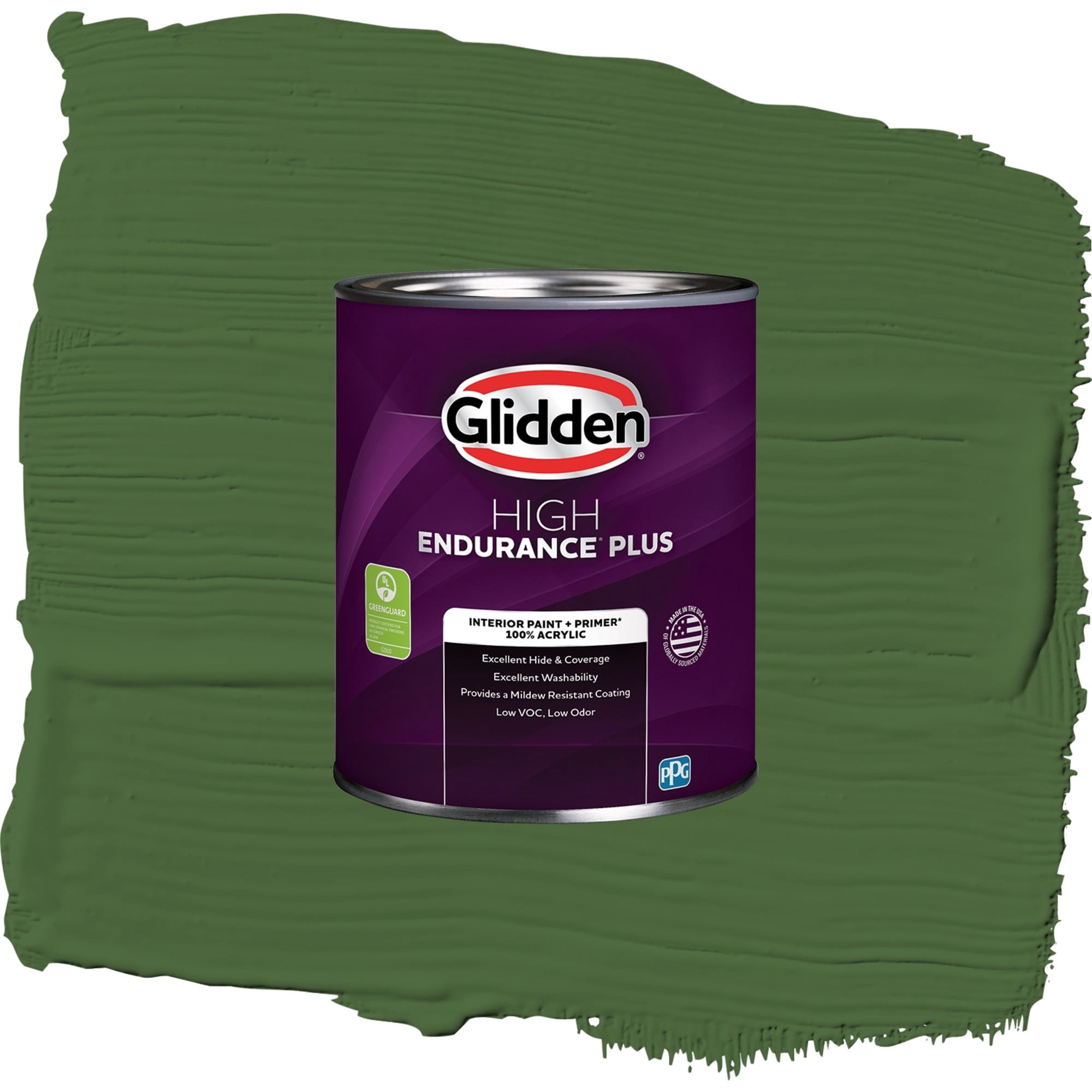 Glidden High Endurance Plus Mountain Forest Semi Gloss Interior Paint and Primer, 1 Quart