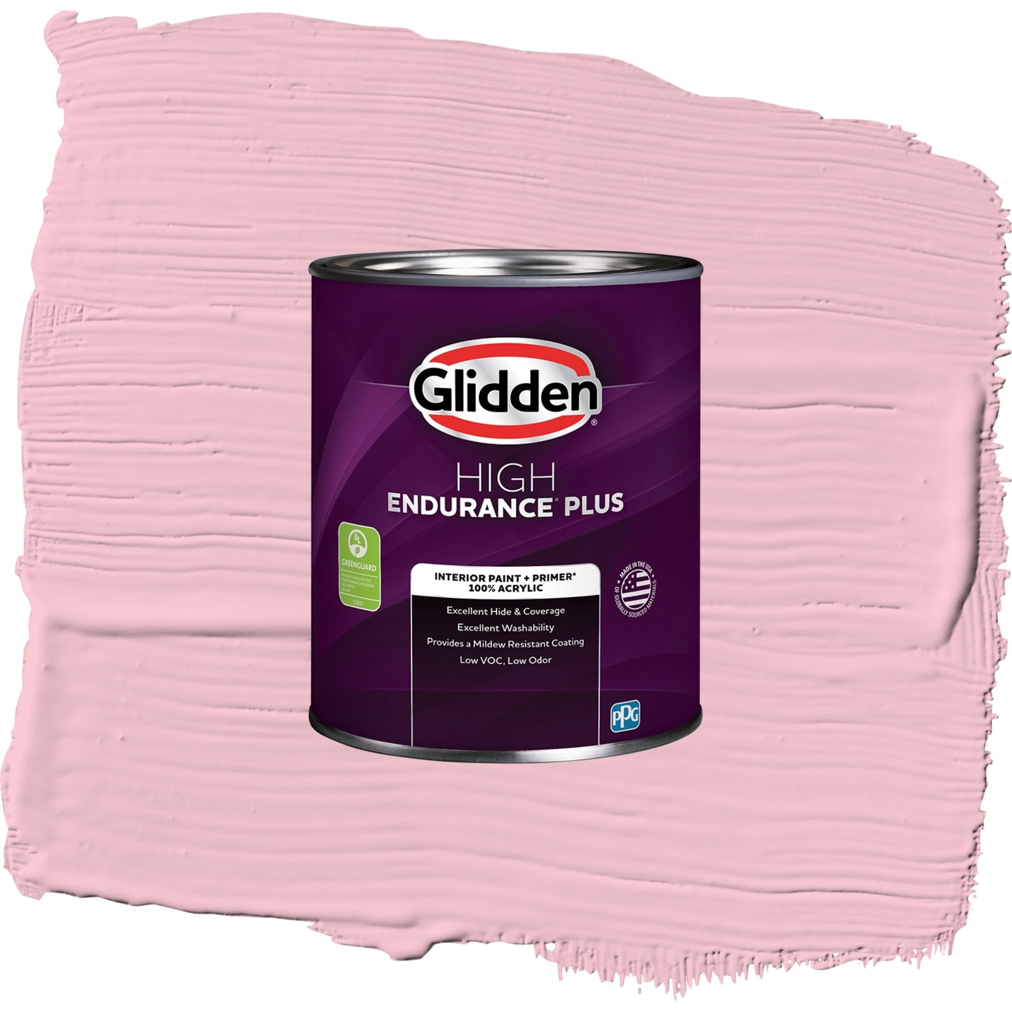 Glidden HEP Rose Melody / Pink, Semi-Gloss Interior Paint with Primer, 1 Quart
