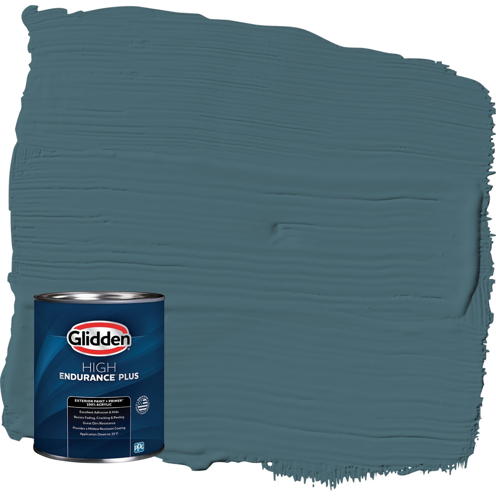 Glidden HEP Azalea Leaf / Blue Semi-Gloss Exterior Paint with Primer, 1 Quart