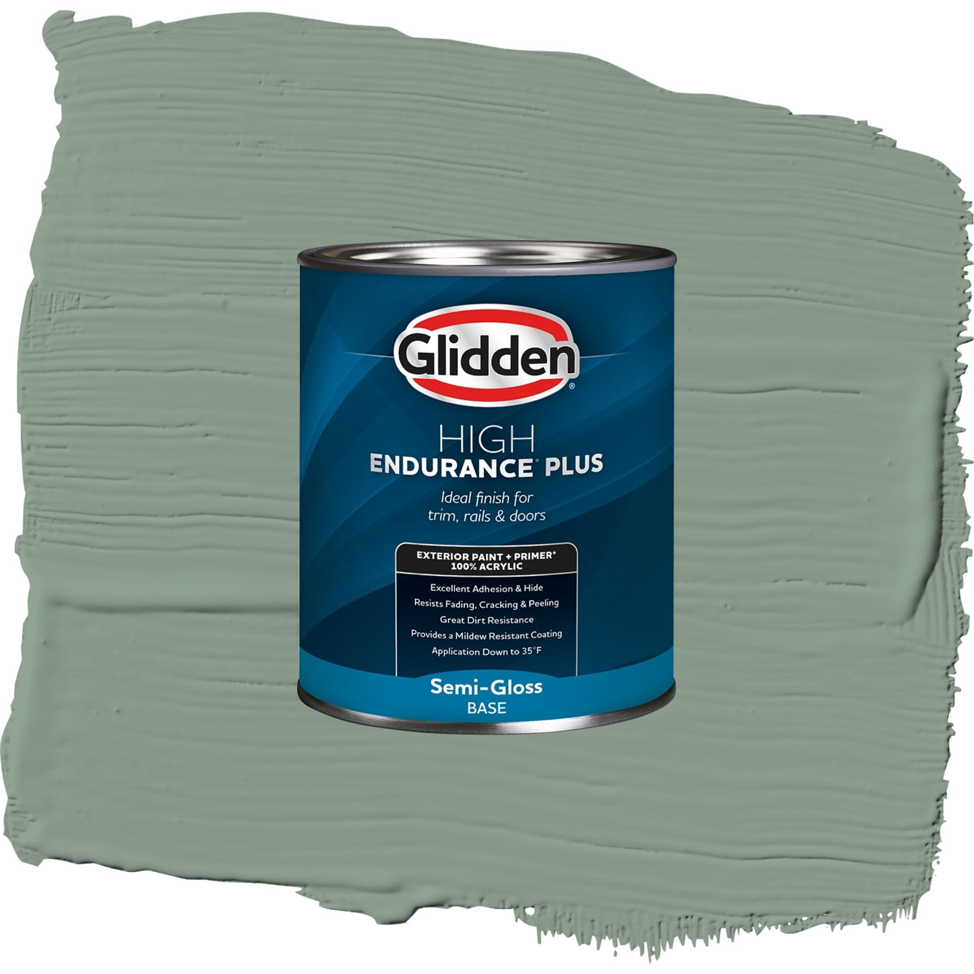 Glidden High Endurance Plus Birch Forest Semi Gloss Exterior Paint and Primer, 1 Quart