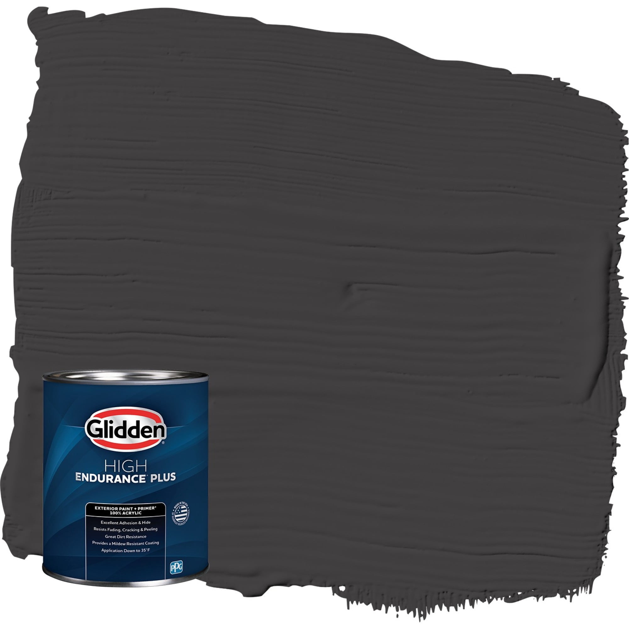 Glidden HEP Black Magic / Black Semi-Gloss Exterior Paint with Primer, 1 Quart