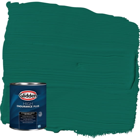 Glidden HEP Deep Veridian / Green Semi-Gloss Exterior Paint with Primer, 1 Quart