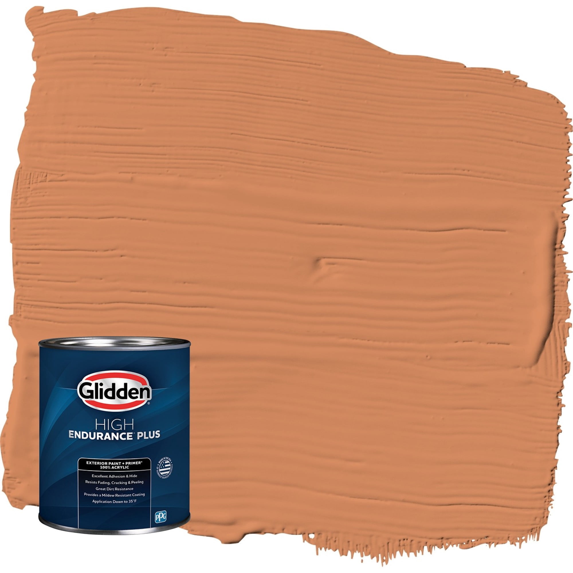 Glidden HEP Georgian Leather / Orange Semi-Gloss Exterior Paint with Primer, 1 Quart