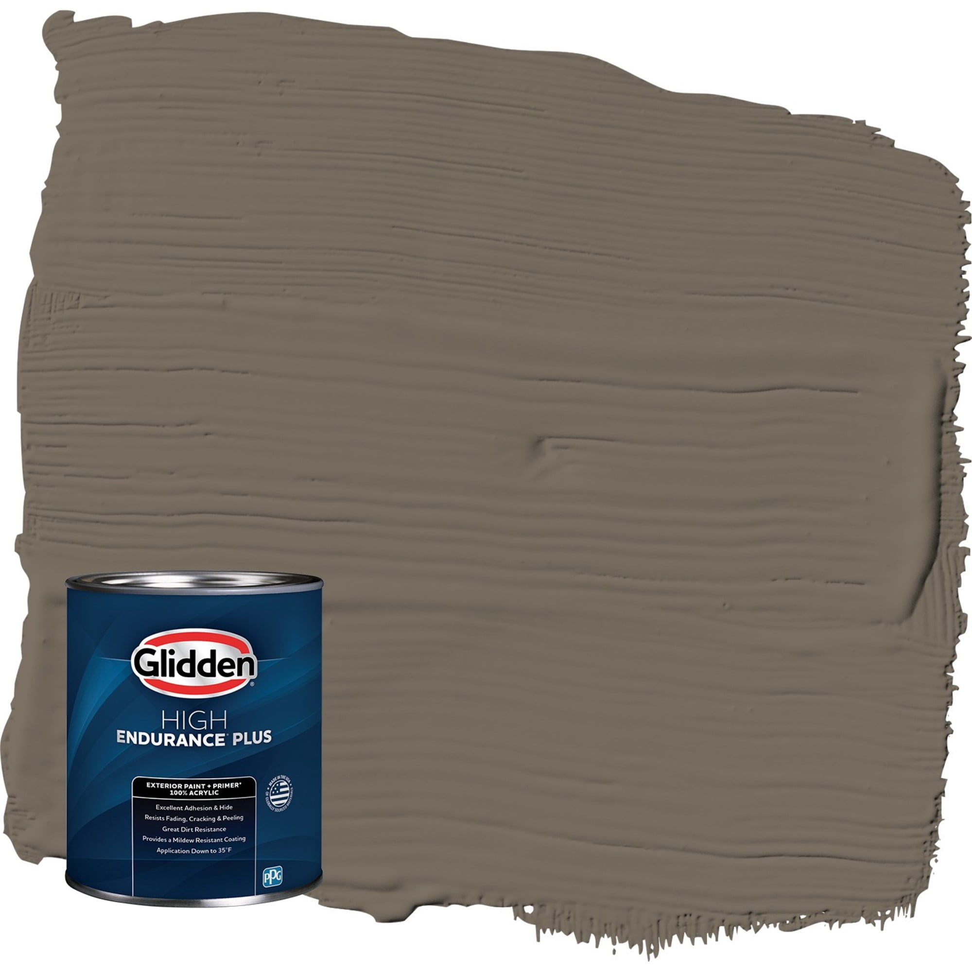 Glidden HEP Granite / Brown Semi-Gloss Exterior Paint with Primer, 1 Quart