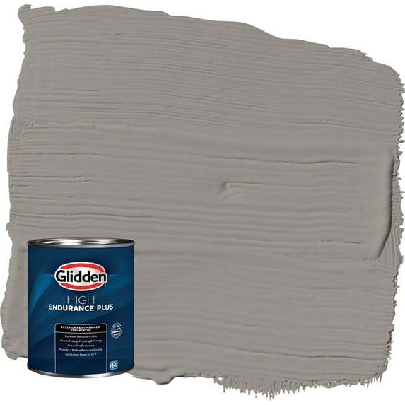 Glidden HEP Lazy Afternoon / Gray Semi-Gloss Exterior Paint with Primer, 1 Quart