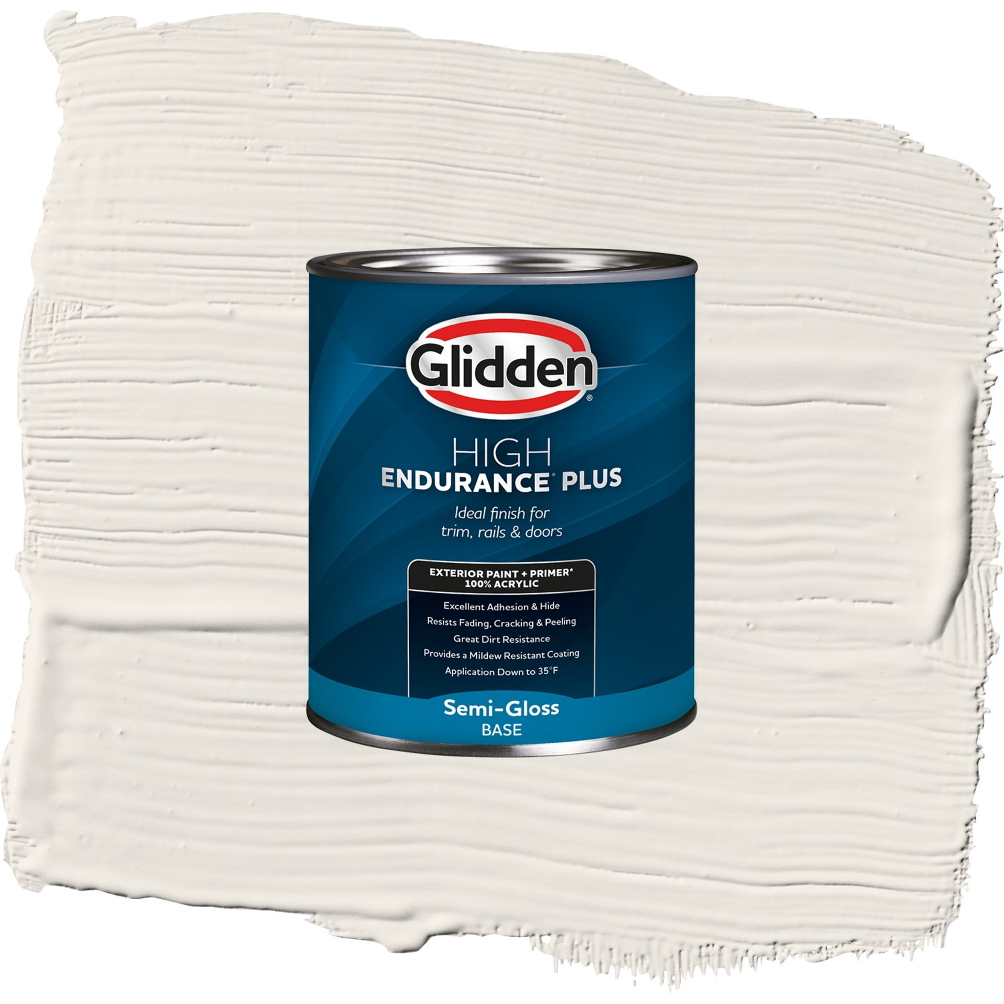 Glidden High Endurance Plus Mountain Gray Semi Gloss Exterior Paint and Primer, 1 Quart