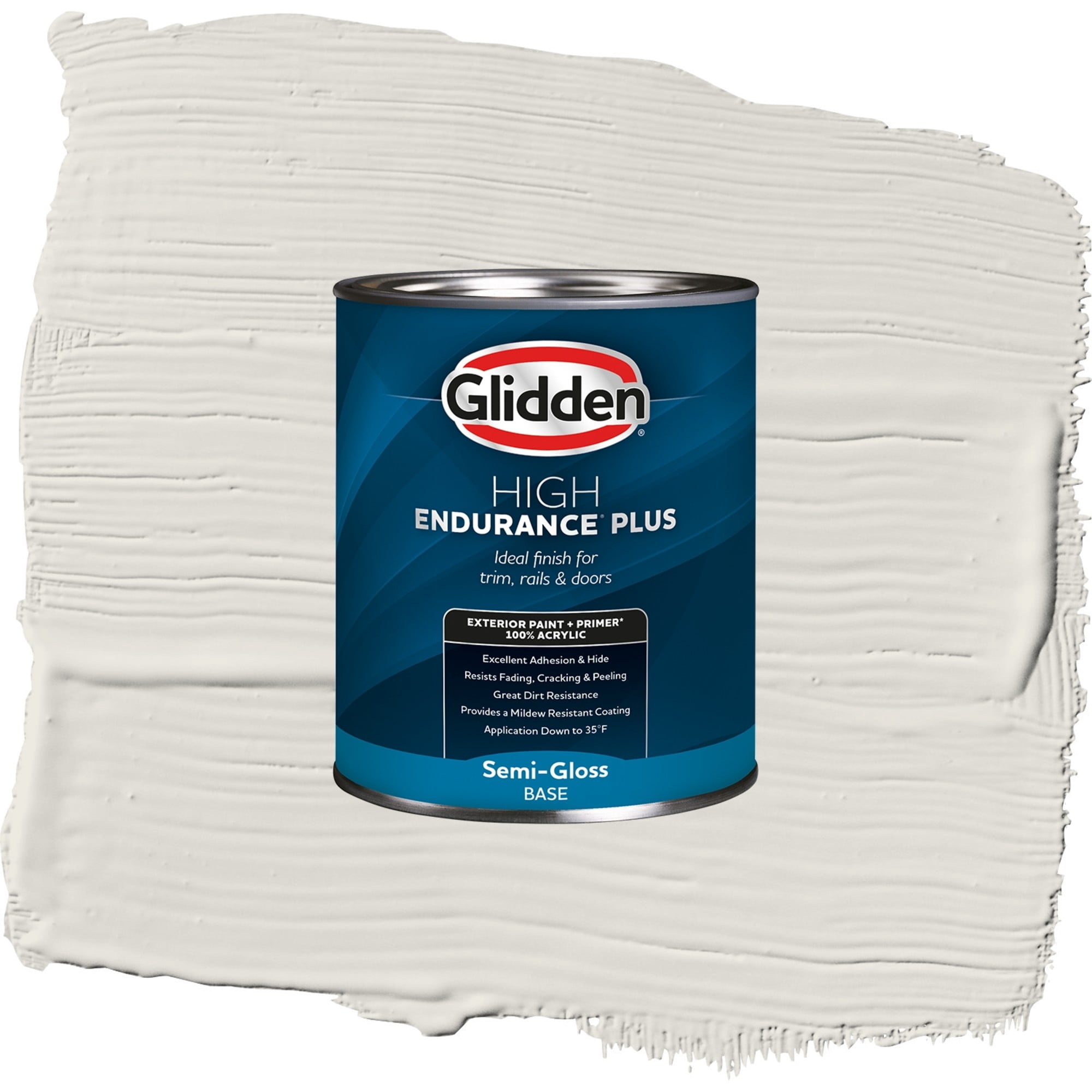Glidden High Endurance Plus Shark Semi Gloss Exterior Paint and Primer, 1 Quart