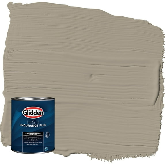 Glidden HEP Stonehenge Greige / Gray Semi-Gloss Exterior Paint with Primer, 1 Quart