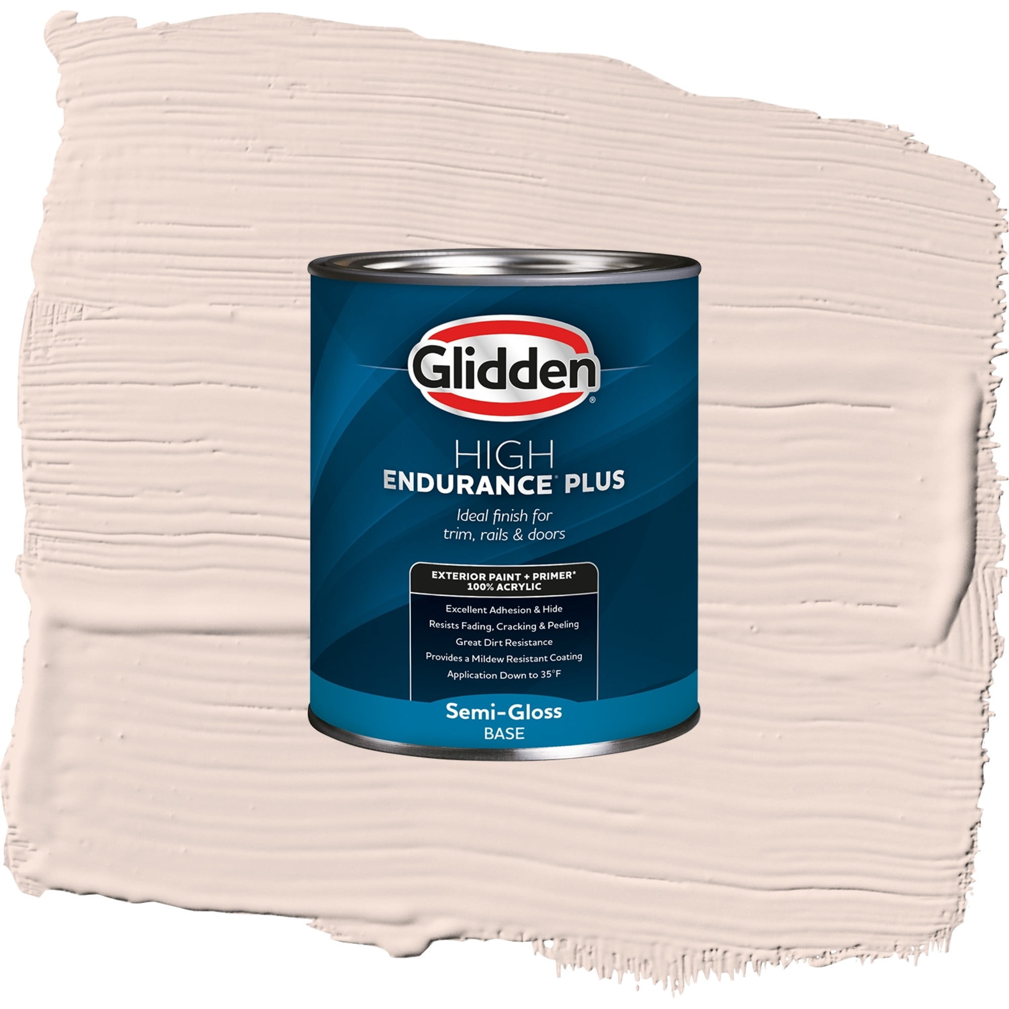 Glidden High Endurance Plus Winter Peach Semi Gloss Exterior Paint and Primer, 1 Quart
