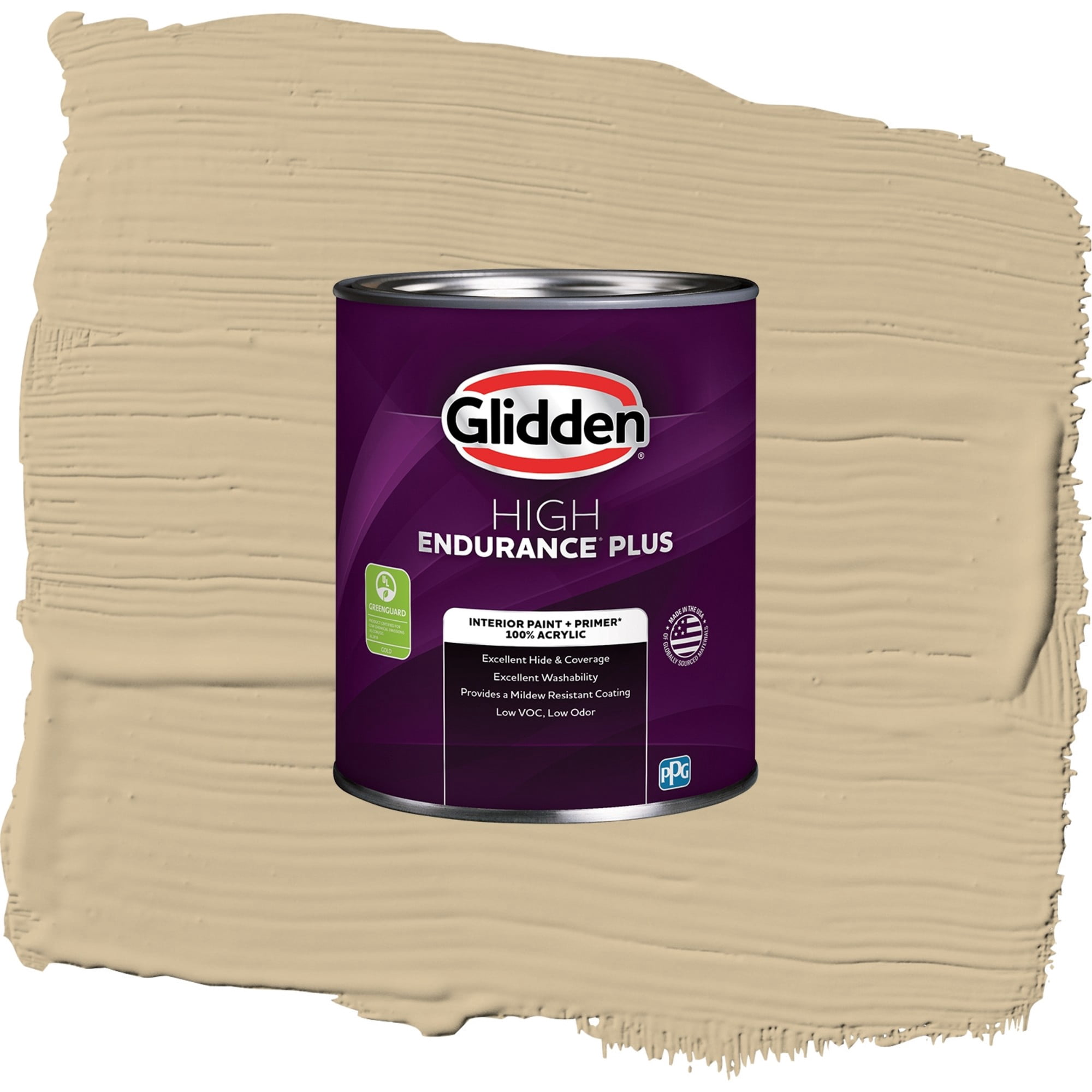 Glidden HEP Spiced Vinegar / Beige, Semi-Gloss Interior Paint with Primer, 1 Quart
