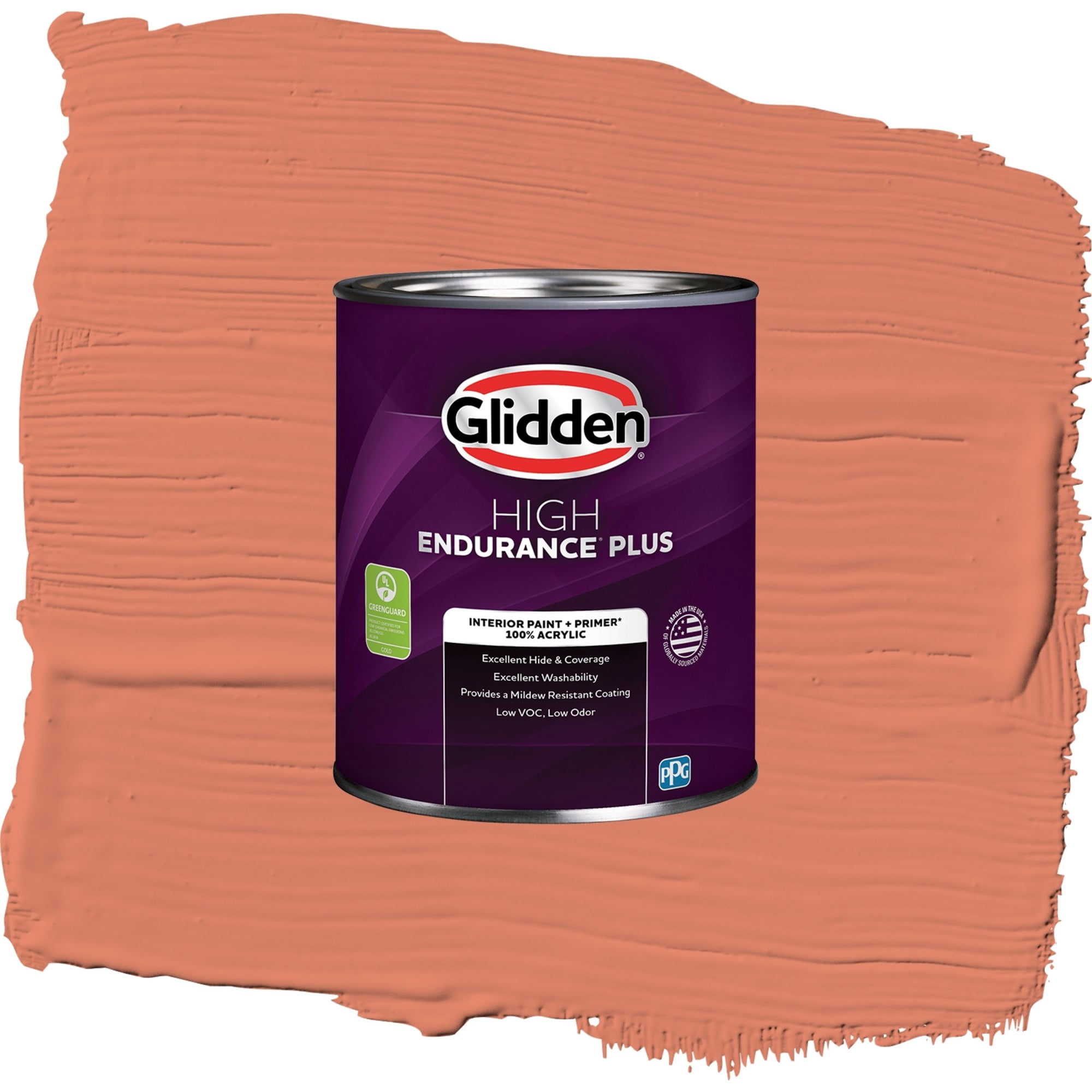 Glidden HEP Summer Sunset / Orange, Semi-Gloss Interior Paint with Primer, 1 Quart