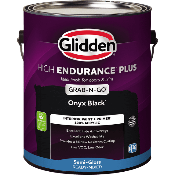 Glidden HEP 1 qt Onyx Black Interior Paint + Primer Eggshell