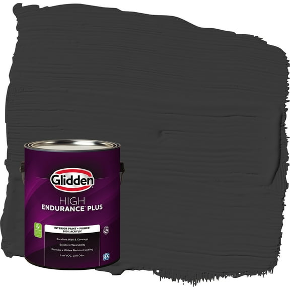 Glidden HEP 1 Qt Onyx Black Interior Paint and Primer, Flat Finish