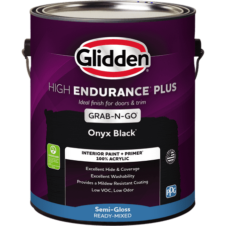 Glidden HEP 1 qt Onyx Black Interior Paint + Primer Semi Gloss