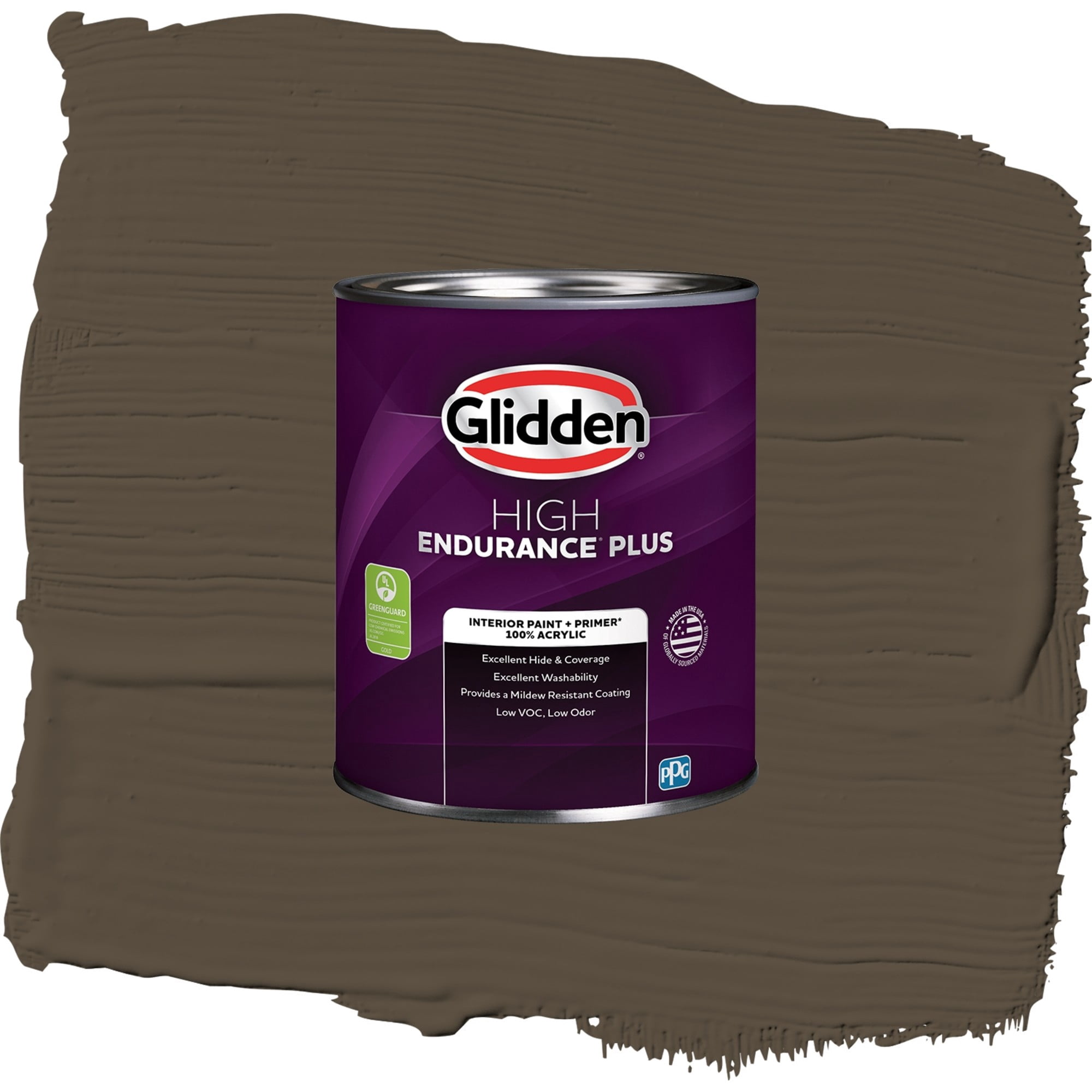 Glidden HEP Afternoon Tea / Brown, Eggshell Interior Paint with Primer, 1 Quart