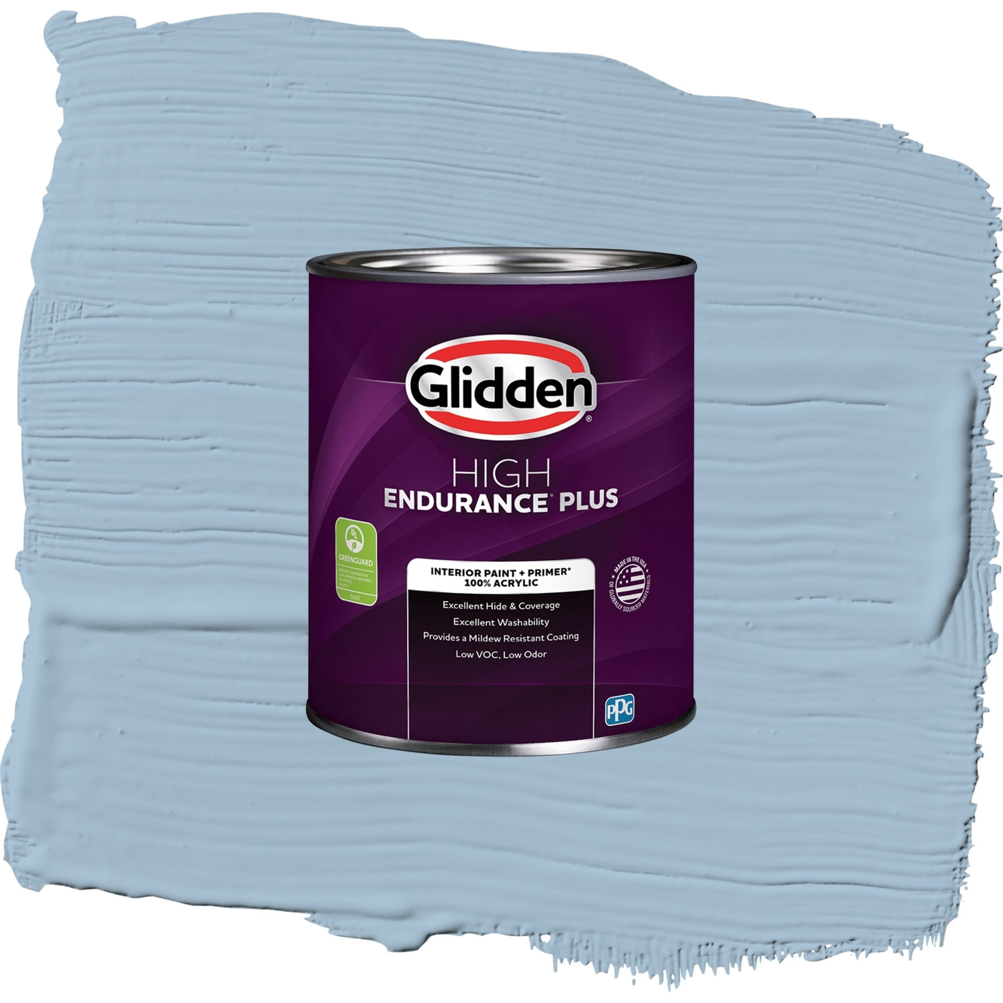 Glidden High Endurance Plus Always Blue Flat Interior Paint and Primer, 1 Quart