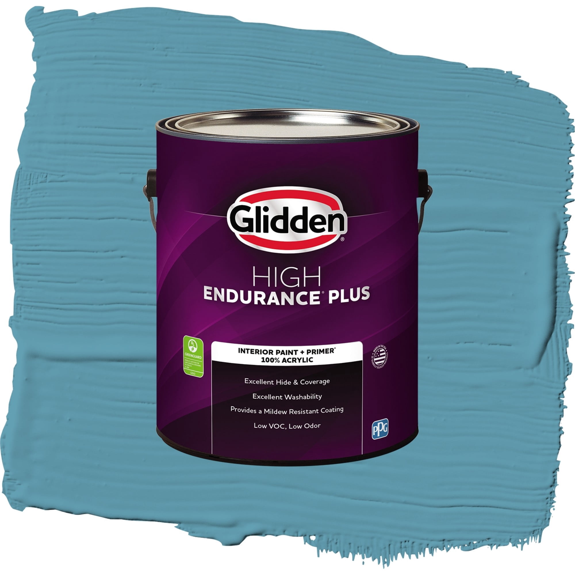 Glidden High Endurance Plus Aqua Blue Flat Interior Paint and Primer, 1 Gallon