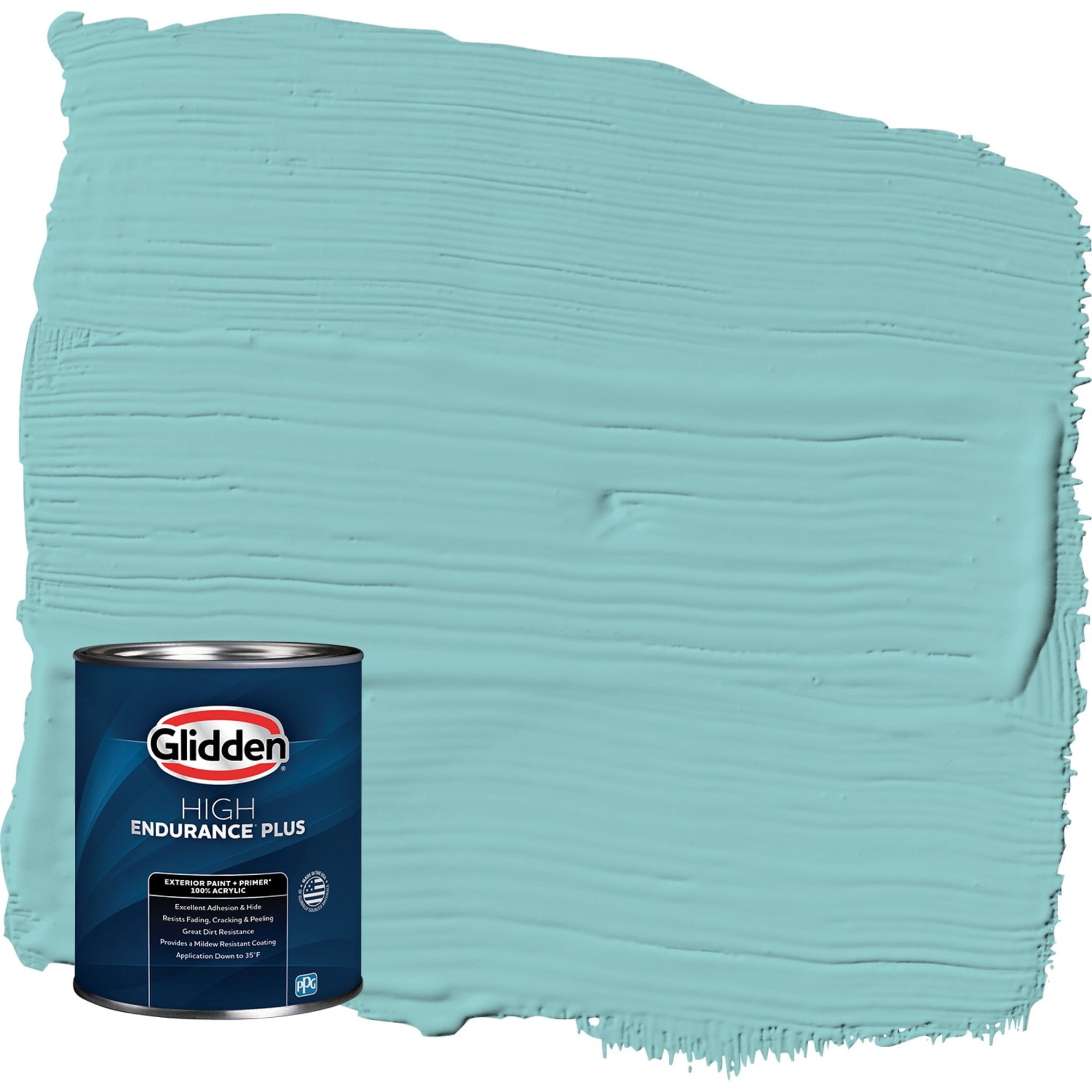 Glidden HEP Aqua Fiesta / Blue Satin Exterior Paint with Primer, 1 Quart