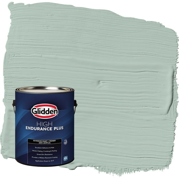 Glidden HEP Aquamarine Dream / Blue Flat Exterior Paint with Primer, 1 Gallon