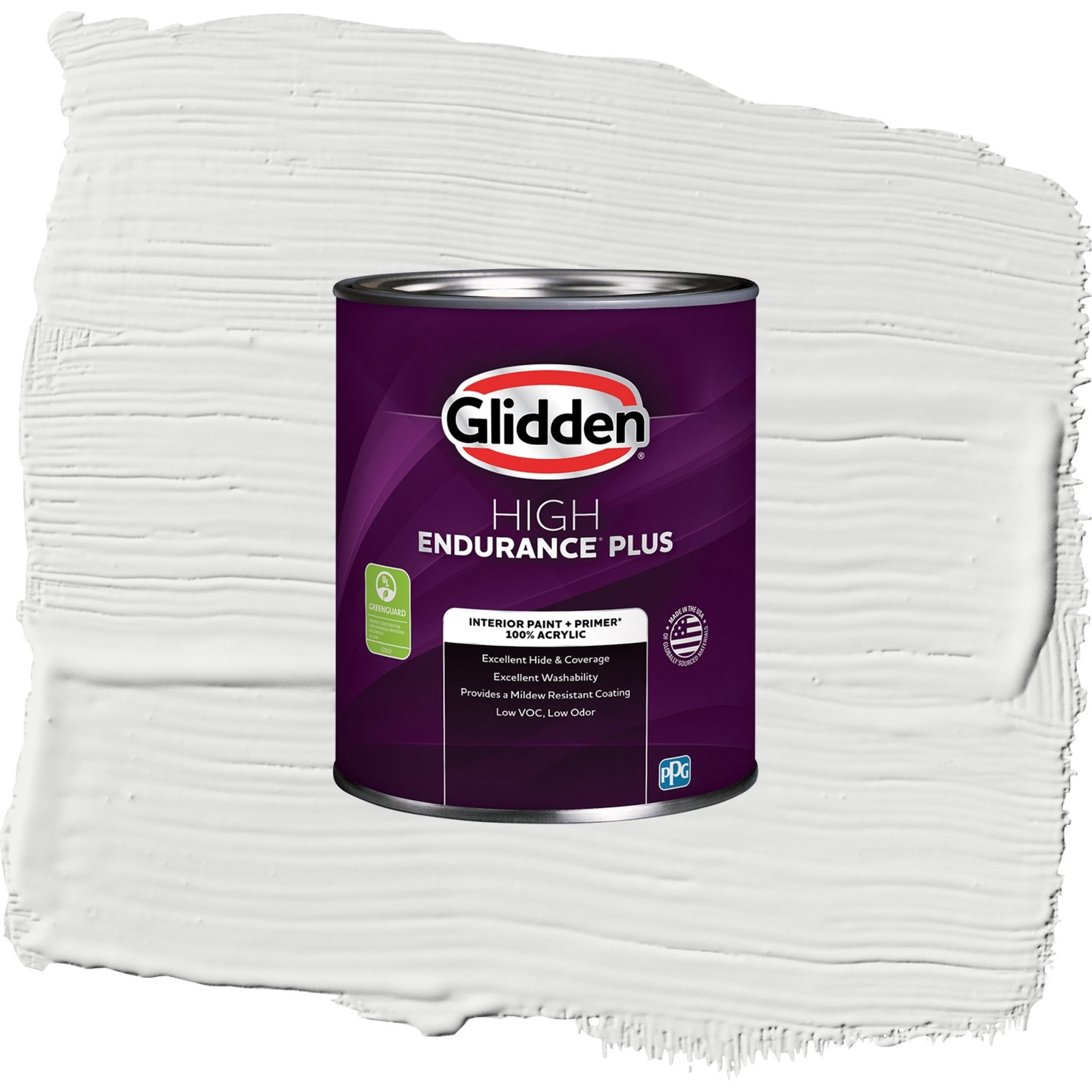 Glidden HEP Aria / White Eggshell Interior Paint with Primer, 1 Quart