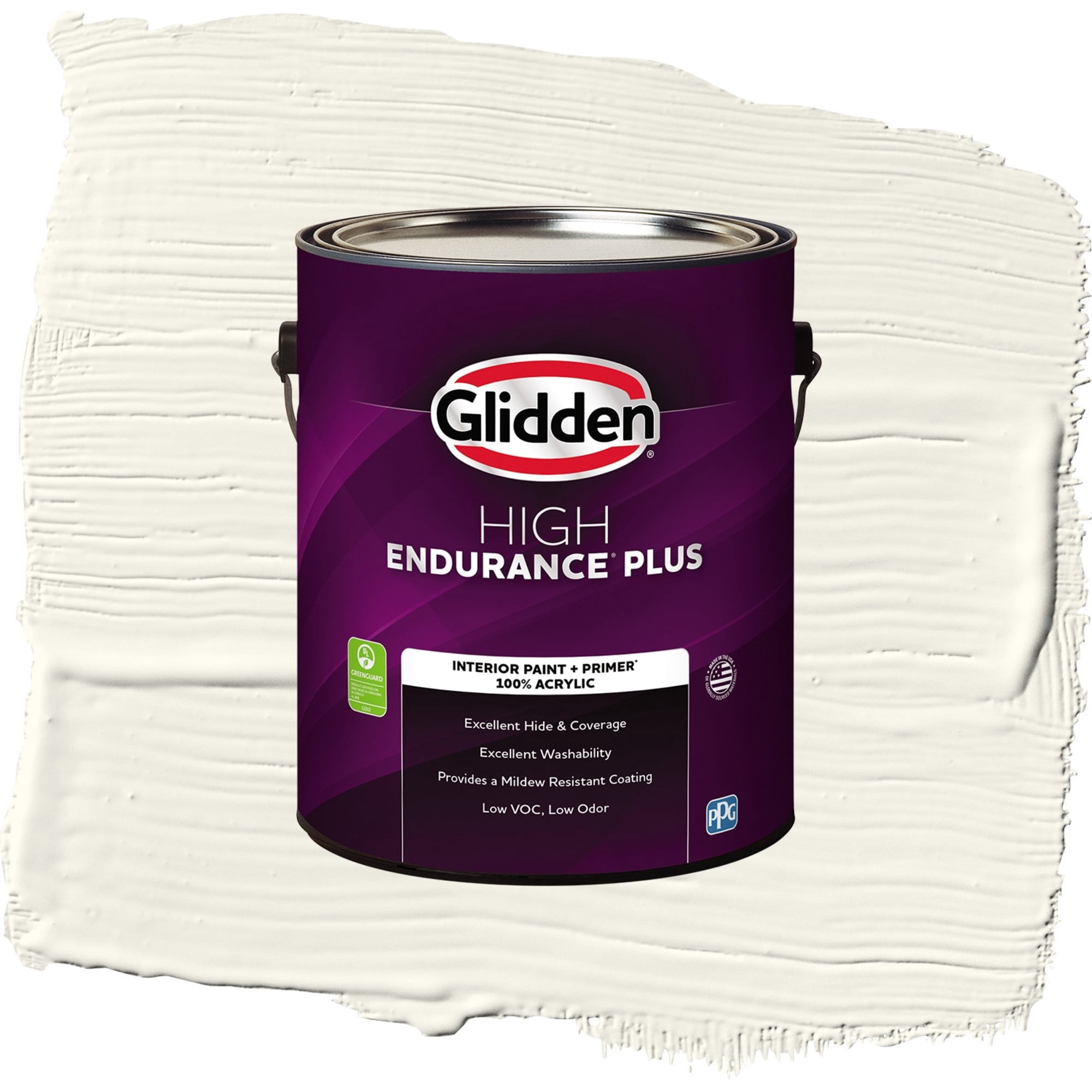Glidden High Endurance Plus Atrium White Semi Gloss Interior Paint and Primer, 1 Gallon
